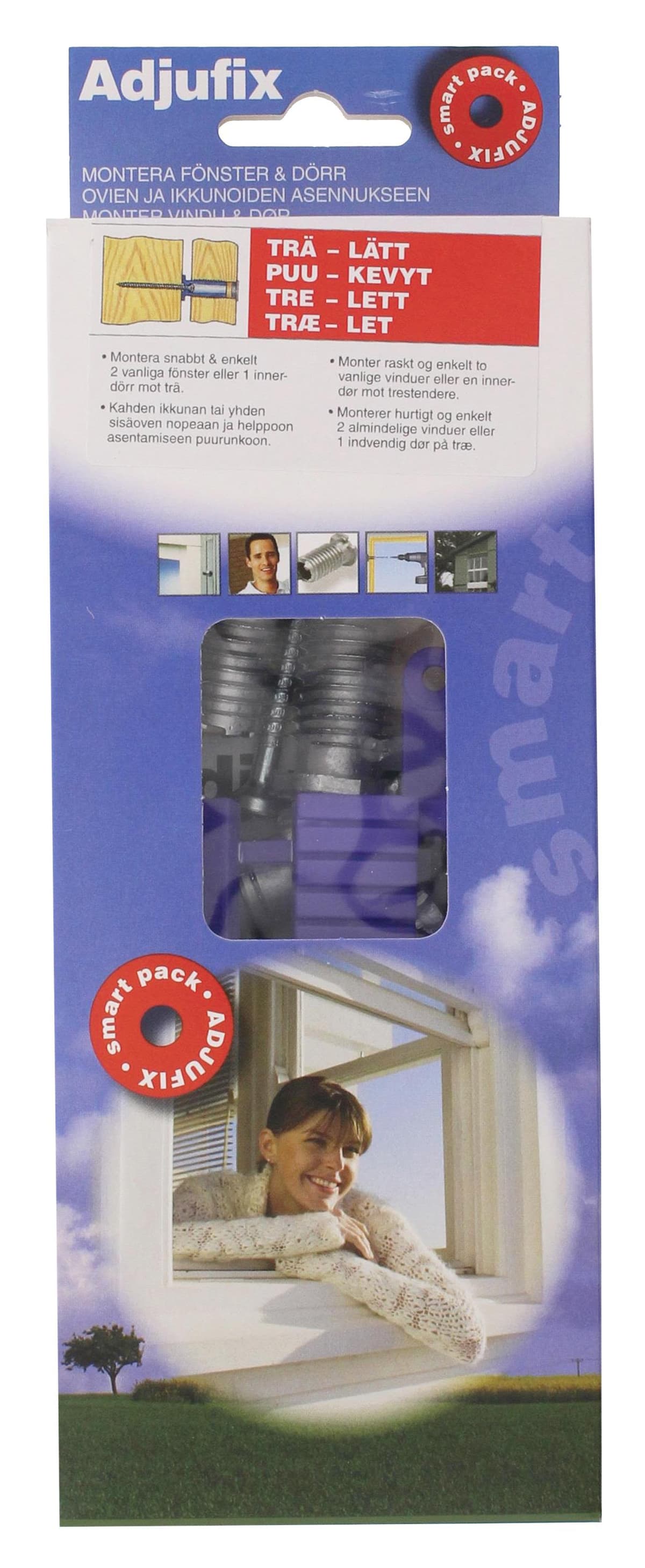 Adjufix 120004 Karmfäste 1-pack, SMART-PACK Lättbetong/Håltegel