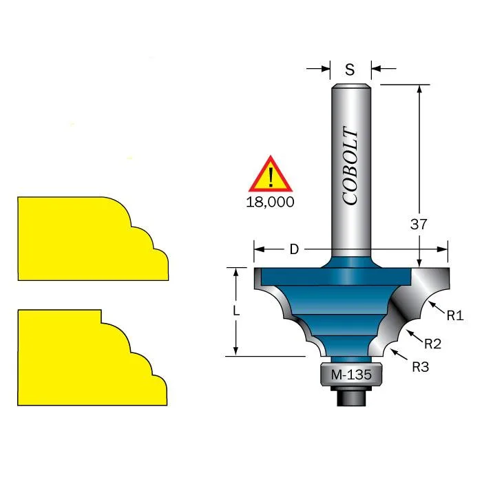 Cobolt 233-929 Flerradiefräs R=3, 4,5 och 6mm