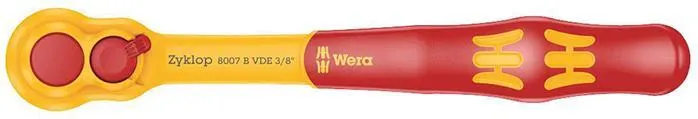 Wera 8007 B VDE Zyklop Spärrhandtag 3/8", isolerat, med omkopplingsspak